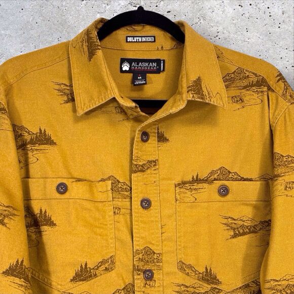 Alaskan Hardgear Flannel Shirt Mens Medium Mountain AOP Long Sleeve Button - Picture 3 of 10